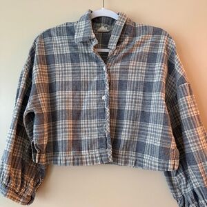 Beaton Linen Cropped Button-Up Shirt